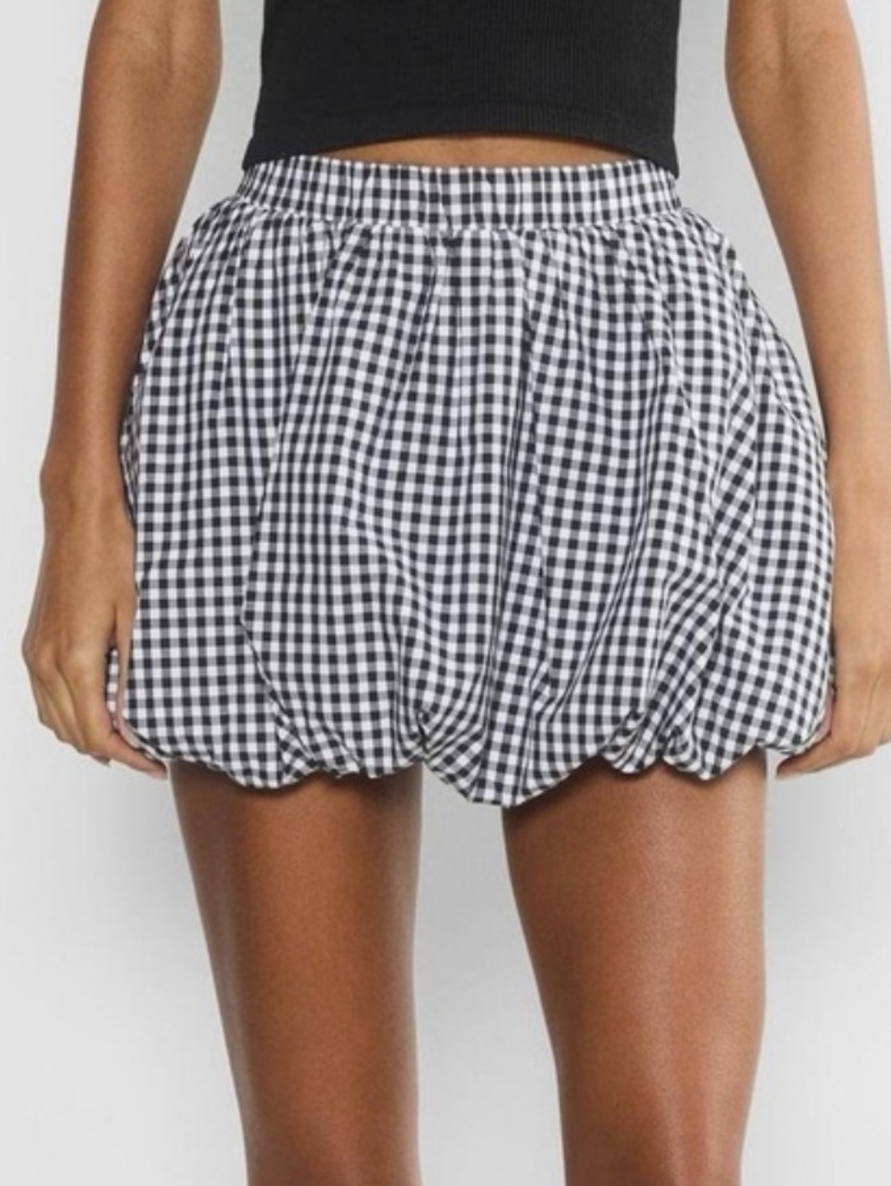 NEW Aritzia Sunday Best Low Rise Bubbly Gingham Poplin Mini Skirt - M